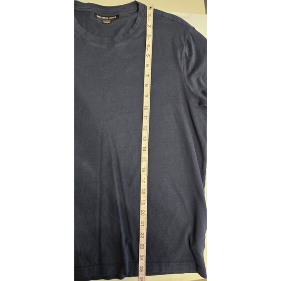 Michael Kors Mens T Shirt Large Navy Blue Cotton Short Sleeve Crew Logo Soft Tee - Picture 9 of 9